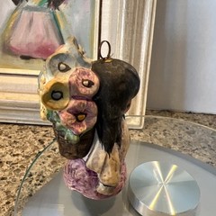 1986 Goebel Ornament DeGrazia Flower Girl & Original Oil Painting On Canvas