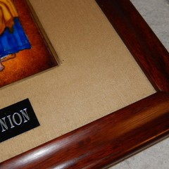 Enamel Copper Marraige St. Joseph Virgin Mary Wedding Painting Matted Framed Art