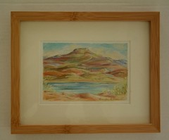 Erica Collins Framed Original Pastel Painting New Mexico Mesa-Pedernal +Bonus!