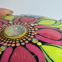 4.5” Aloha Summer Mandala – Hand Painted Handmade Stone – By JaDeL