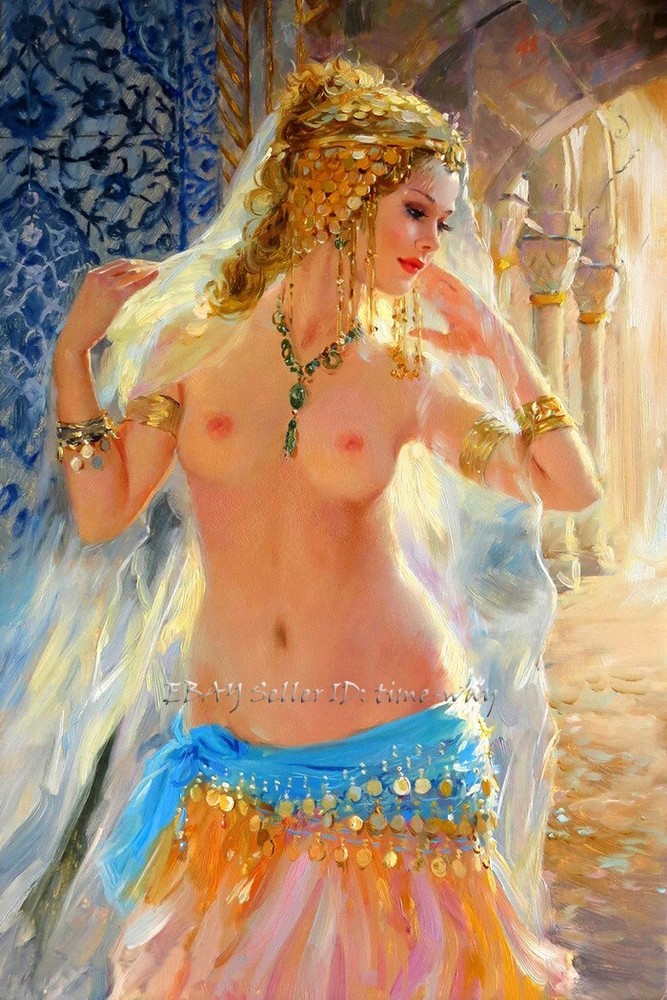 Pretty Belly Dance Girl Nudes Oil paintings Art Giclee Printed on canvas P969
