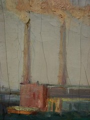Ukrainian Soviet Oil Painting industrial landscape realism Impressionism factory