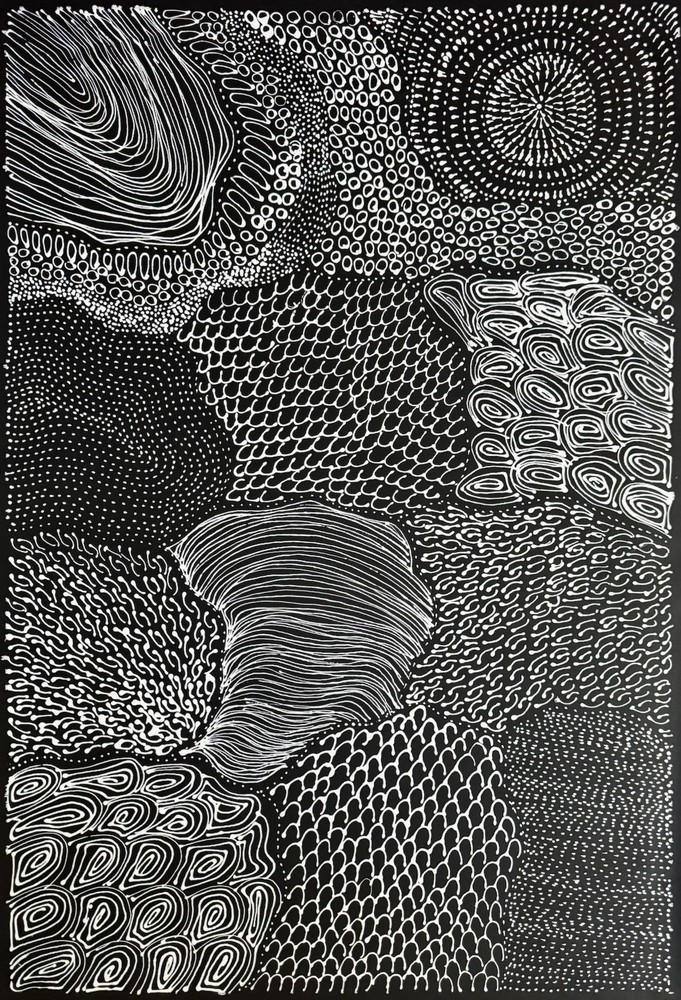 Freda Price Pitjara, Authentic Aboriginal art .Daughter of Anna Price Petyarre.