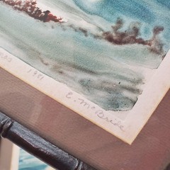 Emilie McBride Set Watercolor Original 1981 Paintings Bamboo Frames Professional