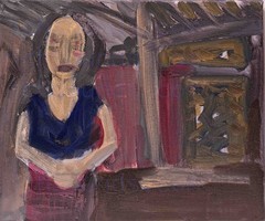 Original 8″x10″ woman oil painting on stretched canvas, signed on the back