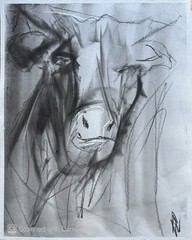 Abstract Cow Portrait 11×14 Pastel on Paper Farm Animal Art