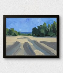 Original Landscape Painting Acrylic Fields Modern Contemporary Art 9×12