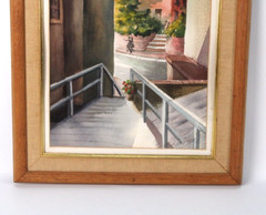 Vintage Annapolis State House Watercolor Signed Michelle Lemay Flesher