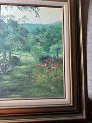 Ronald Schugardt Keyes (1930 – 2010) „Country Path Scene“ Oil Painting – Framed
