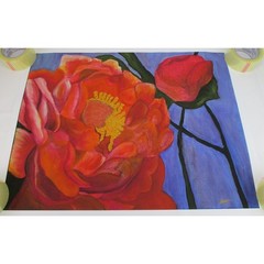 Pink Peony Flowers Print By Shaune Barton 28″ wide x 22″ high