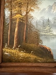 VTG Original Oil Painting on Canvas Landscape Signed T Webster 13″ x 11″ Framed