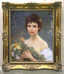 Hand Painted Oil Painting art Portrait female Small girl on Canvas 20″X24″