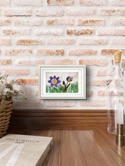 Purple Crocus Flowers Contemporary Expressionist Original Watercolor 5×7