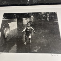 Signed By Artist David Snider 1991 Fine Art Print “Child In Water” Framed 18×14”