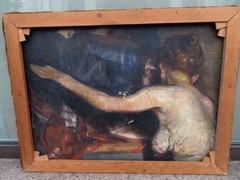Masterful Painting Nude of a Woman Verso by a Great Impressionist Circa 1900