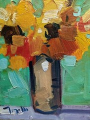 SUNFLOWERS FLORAL VASE FLOWERS 8×10 JOSE TRUJILLO (Moving Sale All Must Go)