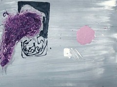 BANDWIDTH Grey Black Abstract Oil and Ink Painting Steven Tannenbaum Original