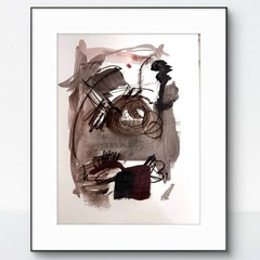 SAMATOWIC Abstract 9×12 Expressionism Neutral Tones Original Wall Art Decor