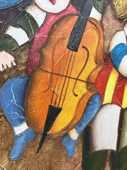 Joyce Roybal Signed Original Musicians Oil Painting Art 10×8” Frame 14×16”
