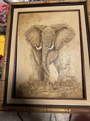 Wayne Cooper Elephant oil on canvas (20 inches height x 16 inches wide)