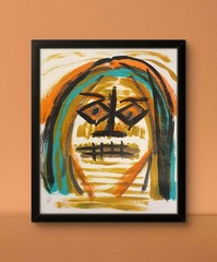 Intense Woman 11 X 14″ Abstract Acrylic Series Moody Painting Paper Original