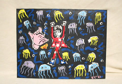 JELLYFISH KIKEE BLUE & DISCO Jr CHARLIE FAST OUTSIDER POLITICAL FOLK POP ART