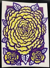 ACEO Original Flowers Plant Leaves Petal Mini Painting Small Art OneCraftyLady