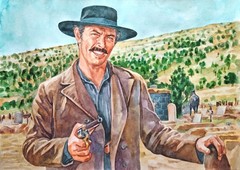 11.69 × 16.53″ Lee Van Cleef ~watercolor~ SIGNED and DATED
