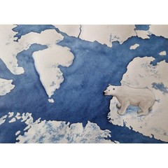 Polar Bear Painting Landscape Painting Original Art Watercolor Painting