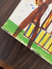 Vintage 80s Outsider Art Church Landscape Painting Robert Gilkerson 20×16″
