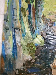 Original Landscape oil painting Abstract Forest Trees still life artwork 8×12 in