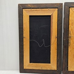 2 Vintage Mexican Black Velvet Matador Bullfighter Paintings Pair Carved Frame