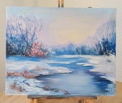 Silence of Winter – Original Oil Painting 40x50cm, Hand Painted