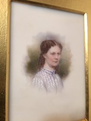 Antique Portrait Painting Of Young Woman On Porcelain Boston C. 1850 Identified