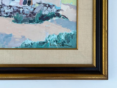 Heinz Rosien (b.1919- ) „Southwest Desert Village/ Ranch“ Oil Painting on Board