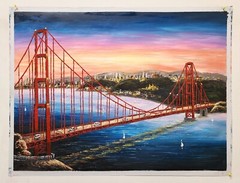 Golden Gate Bridge – #1, 36×48 – 100% Hand painted Oil Painting on Canvas