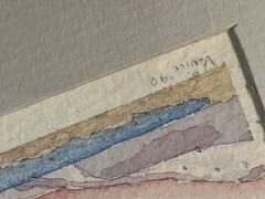 Watercolor Painting On Paper Titled Venice 1990 In Picture Frame 7 1/2 x 7 1/2