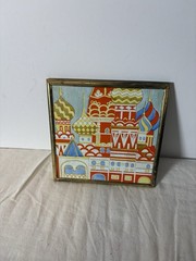 Vintage Russian Architectural Miniature Painting – St. Basil’s Cathedral