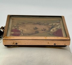 19th Century Minature Water Color Painting of a Wealthy Lady Gold Filled Frame