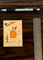 e9Art ACEO ‚the promise of wings that worked‘ outsider childlike art brut naive