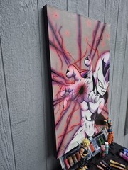 Frieza Anime Cartoon Pop Art Original Acrylic Painting on Canvas by o.z 24×36 in