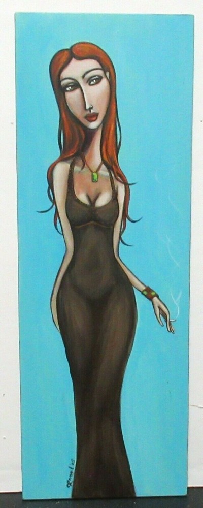 CATE RANGEL „COME HITHER“ ORIGINAL ACRYLIC ON HARD BOARD PAINTING