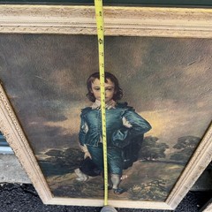 Set of 2 Framed Paintings („The Blue Boy“ and „Pinkie“ 38×26 -1960’s Gold Frame