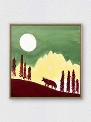 RiverRunArt Original Landscape Acrylic 12×12 Mountains Earth Tones Striking Hand