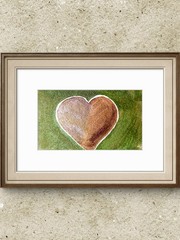 Copper Heart Original Abstract 5×7 Watercolor Paper Signed Contemporary Wall Art