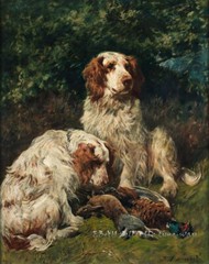 Two Hunting Dogs Oil painting HD Giclee Printed on Canvas P2166