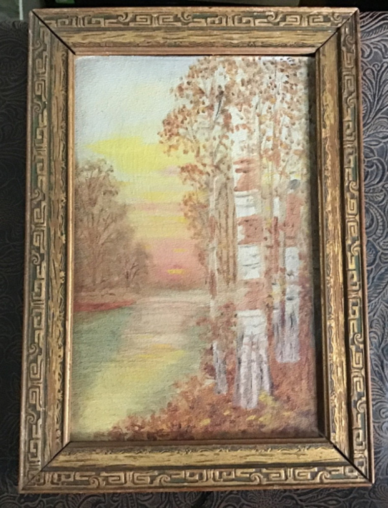 Old Art Oil Board Landscape Painting Unsigned Original Hudson River School~OOAK