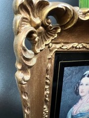 Vintage miniature framed Stieler art print portraits gallery wall min 7″ Turner