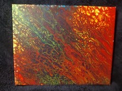 Acrylic Pour Wall Art Painting on an 8 in by 10 in x 0.5 in Canvas
