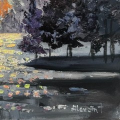 Alexander Antanenka „Moonlight“, Hand Signed Original Painting on Canvas
